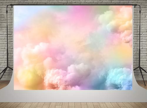 Кейт Мистериозни Цветни Преливащи Облаци Снимки Декори 7x5 фута Абстрактно Розово, Синьо Небе Дете честит Рожден Ден