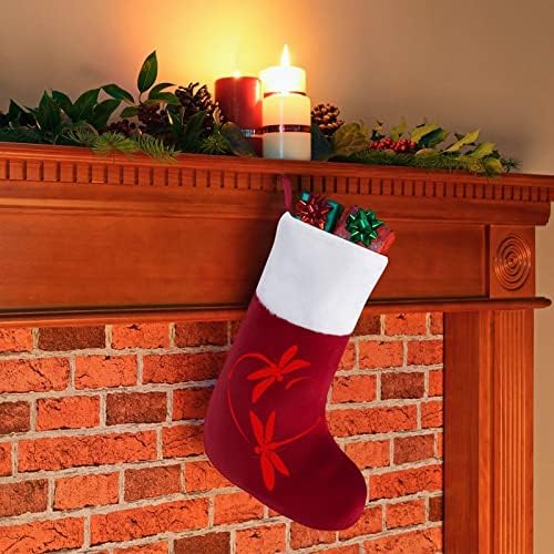 Червено Червеното Сърце, Коледни Чорапи, Коледни Чорапи Торбичка Къщата На Семейство Коледен Декор
