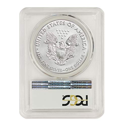 Мента Филаделфия 2020 (P) Сребърен американски орел MS-69 (Първия ден на издаване - на Извънредно производство) с флага от CoinFolio за 1 долар MS69 бр.