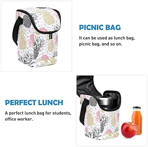 Дамски Чанта за обяд GUEROTKR, Кутия за Обяд за мъже, Мъжки Кутия за Обяд, абстрактен фигура плодове, ананас, рисувани