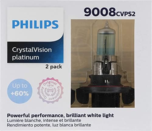 Подобрена лампа за фаровете, Philips Automotive Lighting 9008 CrystalVision Platinum, комплект от 2