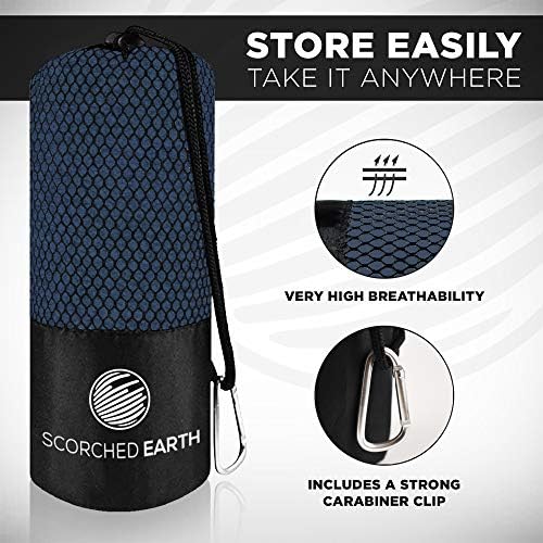 Комплект кърпи за пътуване и спорт от микрофибър ScorchedEarth - быстросохнущий, супер впитывающий, компактен, лесен