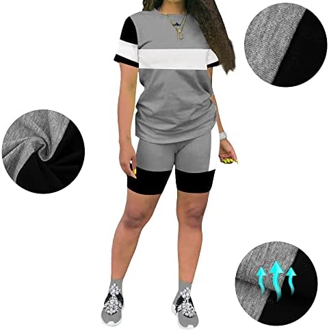 Дамски дрехи KINIKO с равен брой гласове-боя, Летен Комплект От две части, Спортни Къси Тениски с Къс ръкав и кръгло