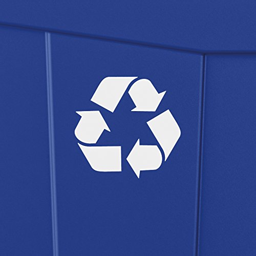 Търговска Тънък Полипропилен кофа за боклук Suncast обем 23 литра с логото на Рециклиране, синьо