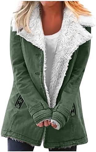 Дамски Модел палто Fragarn, Дамски Ежедневни Модни Свободна Однотонная Шапка Плюс Руното Яке С джоб И яка