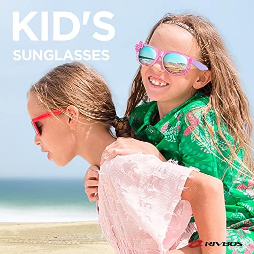 Детски Слънчеви очила RIVBOS за Момичета и Момчета с Каишка, Поляризирани, със Защита от ултравиолетови лъчи, Гъвкави