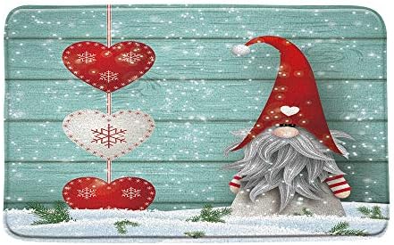 Коледни Джуджета Подложка За Баня Коледа Прекрасна Нимфа Снежен Сняг Червено Сърце Борови Клонки на Селски Бирюзовом