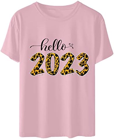 Здравейте 2023 Ризи за Жени, Свободни Ежедневни Ризи с Къс Ръкав и Кръгло Деколте, Блузи, Лятна Мода, Туника С Писмото