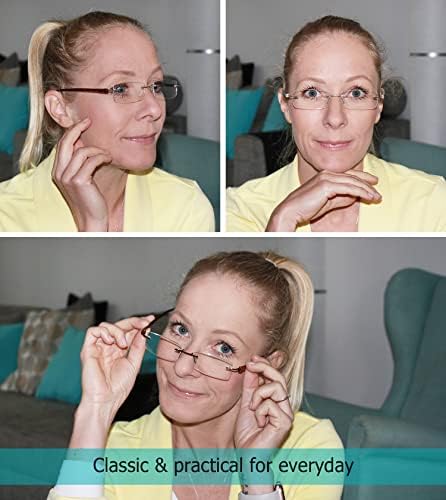 LUR 3 опаковки на метални очила за четене + 7 опаковки очила за четене без рамки (общо 10 двойки ридеров + 1,50)