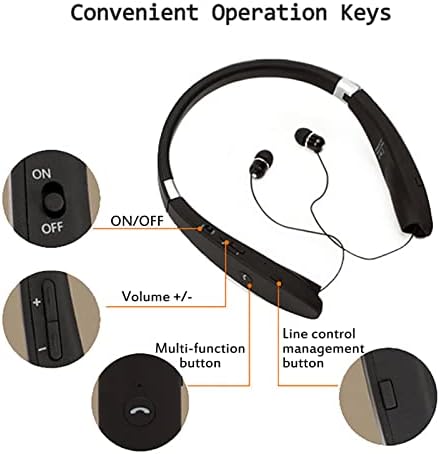 Безжични стерео слушалки SX-991 Bluetooth с шейным ръб, Сгъваема Телескопична Слушалки за окачване на врата, Широколентова