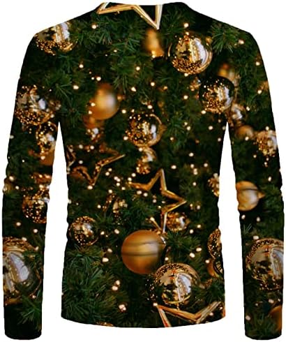 XXBR, Коледни тениски за мъже, Солдатская Тениска с дълъг ръкав и 3D Забавен Коледен принтом, Вечерни Костюми, Ежедневни