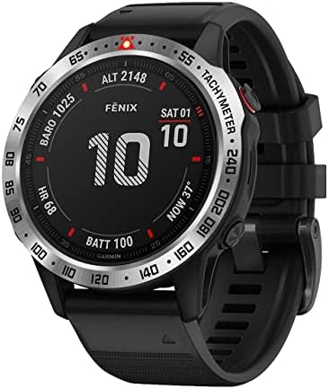 Безельное пръстен BaiHui от неръждаема стомана, съвместимо с часовник Garmin Fenix 6X/6X Pro, Безельное пръстен, Залепваща