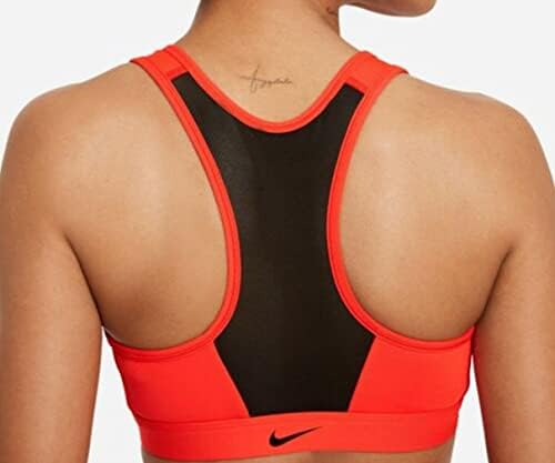 Женски спортен сутиен Nike Dri-FIT Swoosh със средна подкрепа на мека цип Отпред