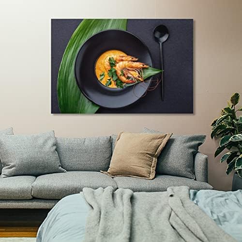 Декорация на стените на Ресторанта Плакат Супа от морски дарове Платно Печатни Плакат с Кухненски Стенен Художествен