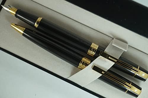 Лимитирана серия Sheaffer 300 Duo, покрити с черен лак и злато, с имуществена набор от перьевых и химикалки Бяла точка