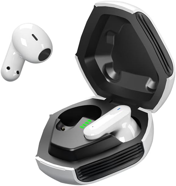 Безжични Слушалки С Шумопотискане и ниска латентност Слот Амбушюры Bluetooth Слушалки Водоустойчив (Бял)