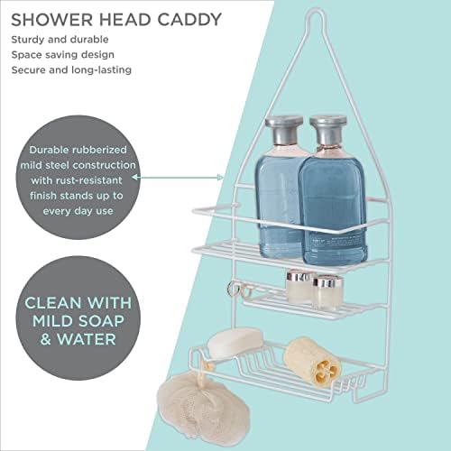 Вана Bliss Shower 3-Те Нива, Държач за душ | 3 Уровневые рафтове | Държач за сапун ястия | Прорези за самобръсначки |
