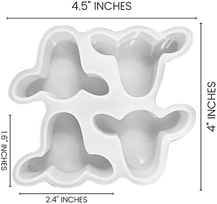 Силиконова Форма за фреши в западен стил с 4 Коровьими любимци | Размер на Вентилационни затягане 4,5 ширина x 4 дължина