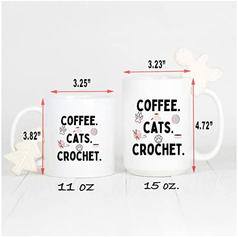 Персонализирана чаша за Кафе Котки, Възли на една Кука От Прежда, Подарък Чаша за Плетене на една Кука, 11 мл 15 мл,