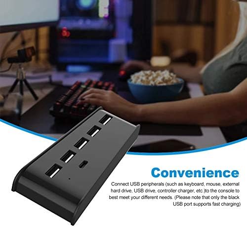 N/A 5-Портов за Високоскоростен Адаптер-Сплитер Игрова конзола USB Хъб, богат на функции за игралната конзола PS5 Поставка