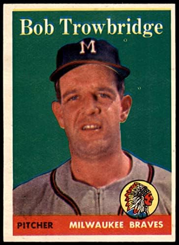 1958 Topps 252 Боб Троубридж Милуоки Брейвз (Бейзболна картичка) EX/MT Braves