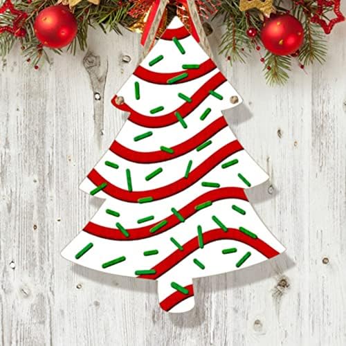 Дървена Коледна Торта във формата на коледно дърво, Декоративна рамка, която Табели, Окачване, 30 см, Оцветени с Колибри