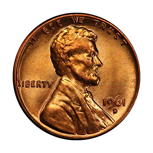 1961 D Lincoln Cent 1C Скъпоценен Камък Диамант, Без да се прибягва OBW Memorial Choice Рядко срещана В САЩ