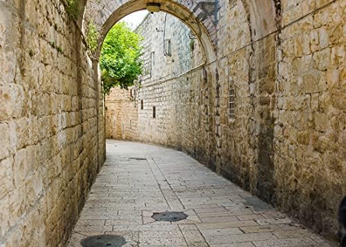 Плат BELECO 5x3 фута, на Улицата на Фона на Стария град на Ерусалим, Avenue Долороса, Древната Улица с Арки, Каменни