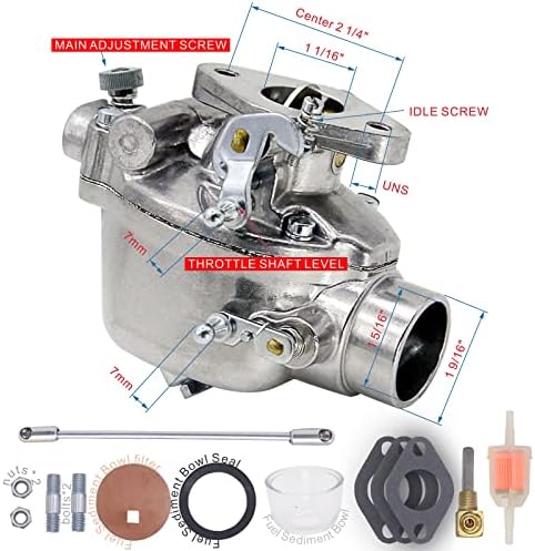 Карбуратор VergasRetor, годни за Ford 8N 9N 2N, Карбуратор за трактор с регулировочной тракшън, Винтове, Болтове, Комплекти