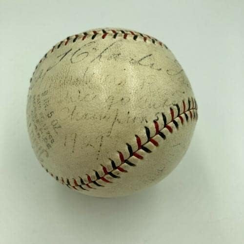 1929 Chicago Cubs Murderer's Row Подписан бейзболен Хак Уилсън Роджърс Hornsby JSA - Бейзболни топки с автографи