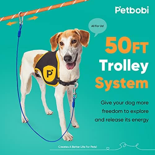 Petbobi Dog Равенство Out Кабел с дължина 40 ФУТА и Кучешки Второ за Ярдовой 50-метровата сухожилие