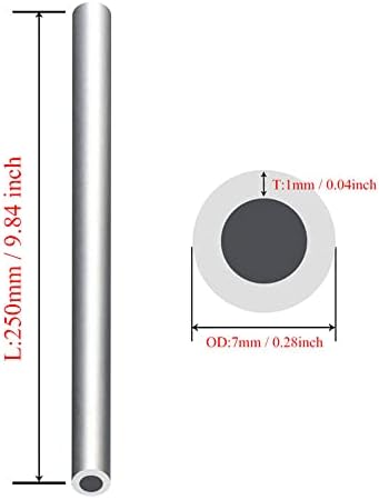 1 комплект 304 Тръба от неръждаема стомана, дебелина: 1 мм /0,04 инча Дължина 300 мм Кръгла Метална тръба (от 8 0,5 мм