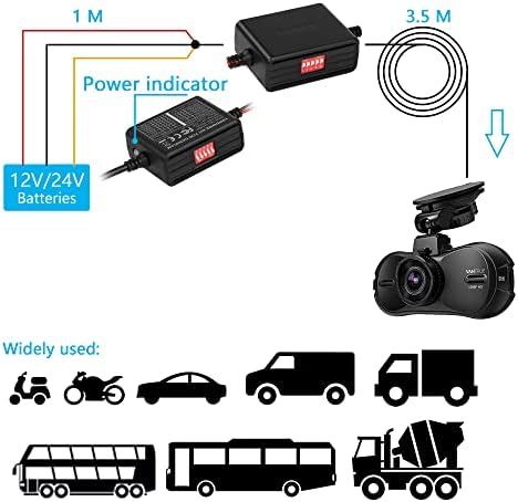 Комплект кабели за видеорегистратора SinLoon, Кабел с контролиран спад на напрежението в пет скорости, USB Type-C С изход