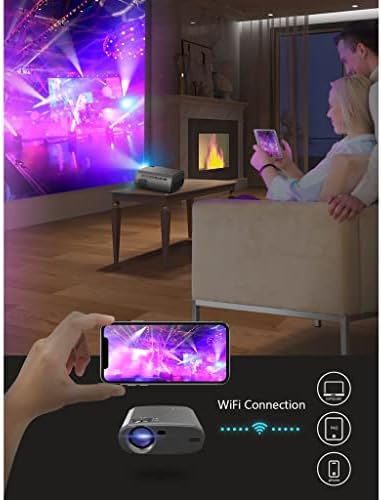 KXDFDC V50 Преносим проектор 5g Mini Smart Real 1080p Full Movie Proyector 200Led Проектор с голям екран (цвят: E)