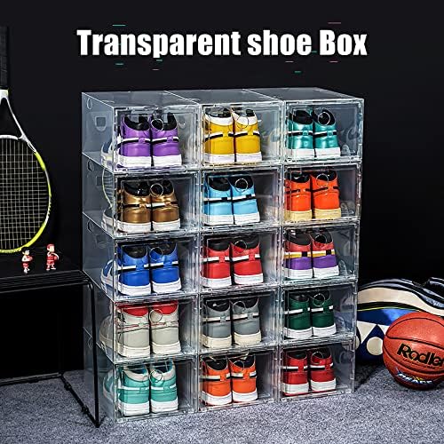Кутии за съхранение на обувки MUKIRAN HOME 24 Опаковка, Кутия за Обувки, От Прозрачна Пластмаса, Штабелируемая, Прибиращ