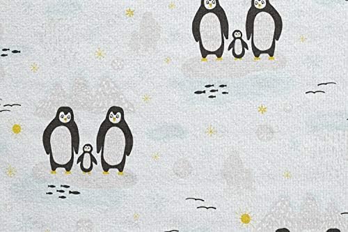 Кърпа за подложка за йога с пингвин Ambesonne, Илюстрация на Климата на Северния полюс, Риба в морето и бозайници на
