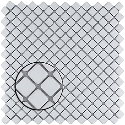 Порцелан Мозайка Плочки SomerTile Hudson Diamond Блясък-Бял 12,38x 12,38