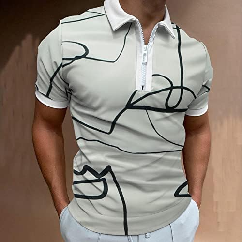 Мъжка тениска за голф, Ежедневни блузи Henry джоб с Отложным яка, Поло Риза с принтом в коледна елха, Блуза С Къс ръкав