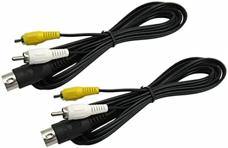 2 Комплекта Сменяеми RCA AV кабел, Съвместим за Sega Genesis и Sega Master System