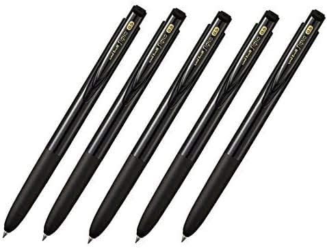 Гел химикалки Uni-ball Вода RT1 с гумена дръжка и се прибира кликване и Сверхтонкими с -0,5 мм -черно Мастило