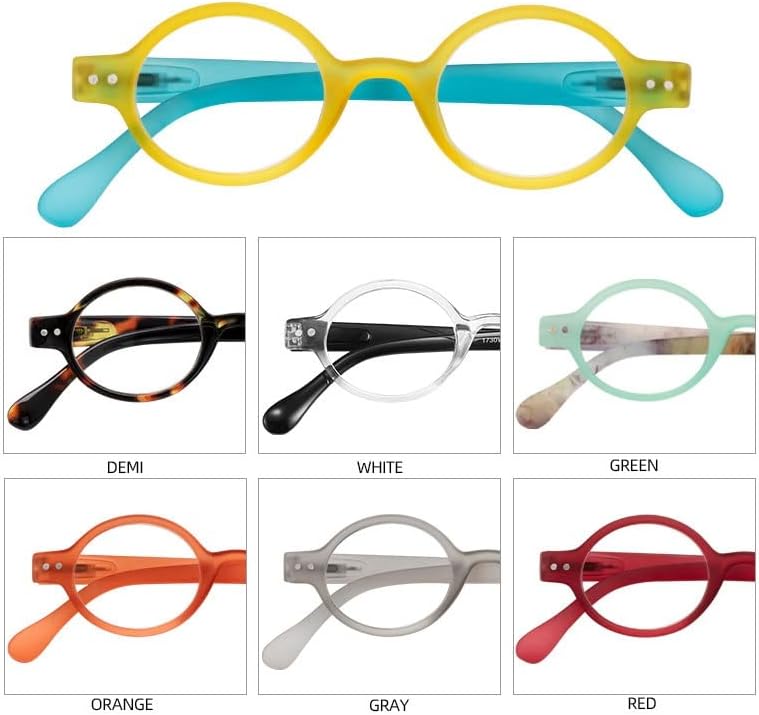 N/A Рамки за очила за четене, Дамски слънчеви Очила, Прозрачни Кръгли Очила, Мъжки Стилни (Цвят: D, размер: 0)