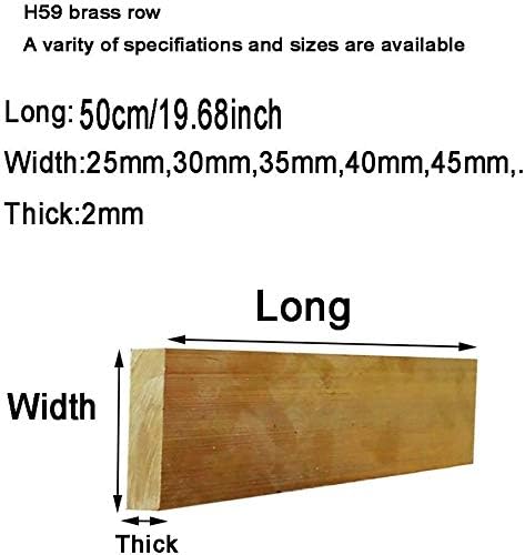 Месинг лист HUILUN H59 от латунного ламарина Дебелина на тънки плочи: 2 мм Дължина: 500 мм /19,68 инча 2 бр. Месингови