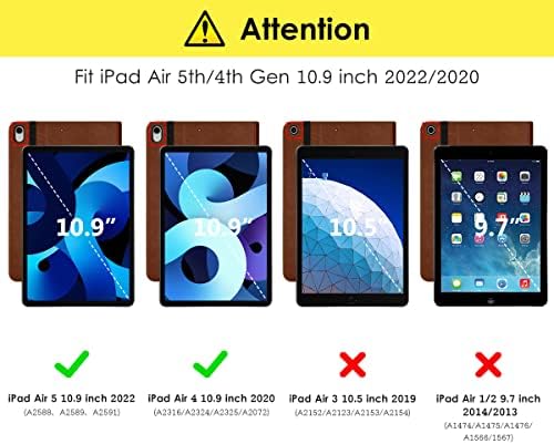 Нов Кожен калъф за iPad Air 5-ти/ 4-то поколение 2022/2020 в комплект с Магнитна Клавиатура на iPad 10,9 инча, Тънък