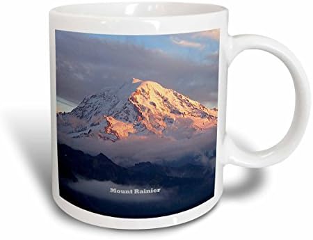 Керамична чаша 3dRose mug_156406_1 Mount Rainier През облаците, Национален парк Mount-Рение, 11 грама