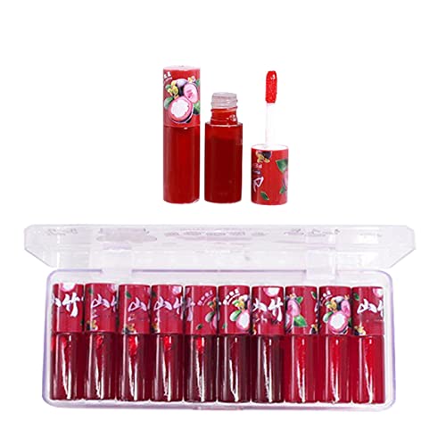 Комплект от 10 Кремове за устни Fruit Lip Glaze Creative За Ежедневна употреба Velvet Течна Козметика-Червило, Wet And