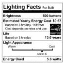 EcoSmart 40 W, Еквивалент на дневна светлина A19 Energy Star + Led лампа с регулируема яркост (4 бр.)